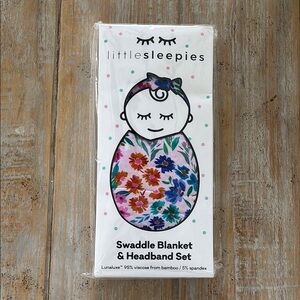 Little Sleepies Swaddle Blanket & Headband Set